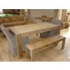 1.8m Reclaimed Elm Chunky Style Dining Table with 2 Donna Chairs & 2 Backless Benches - 1